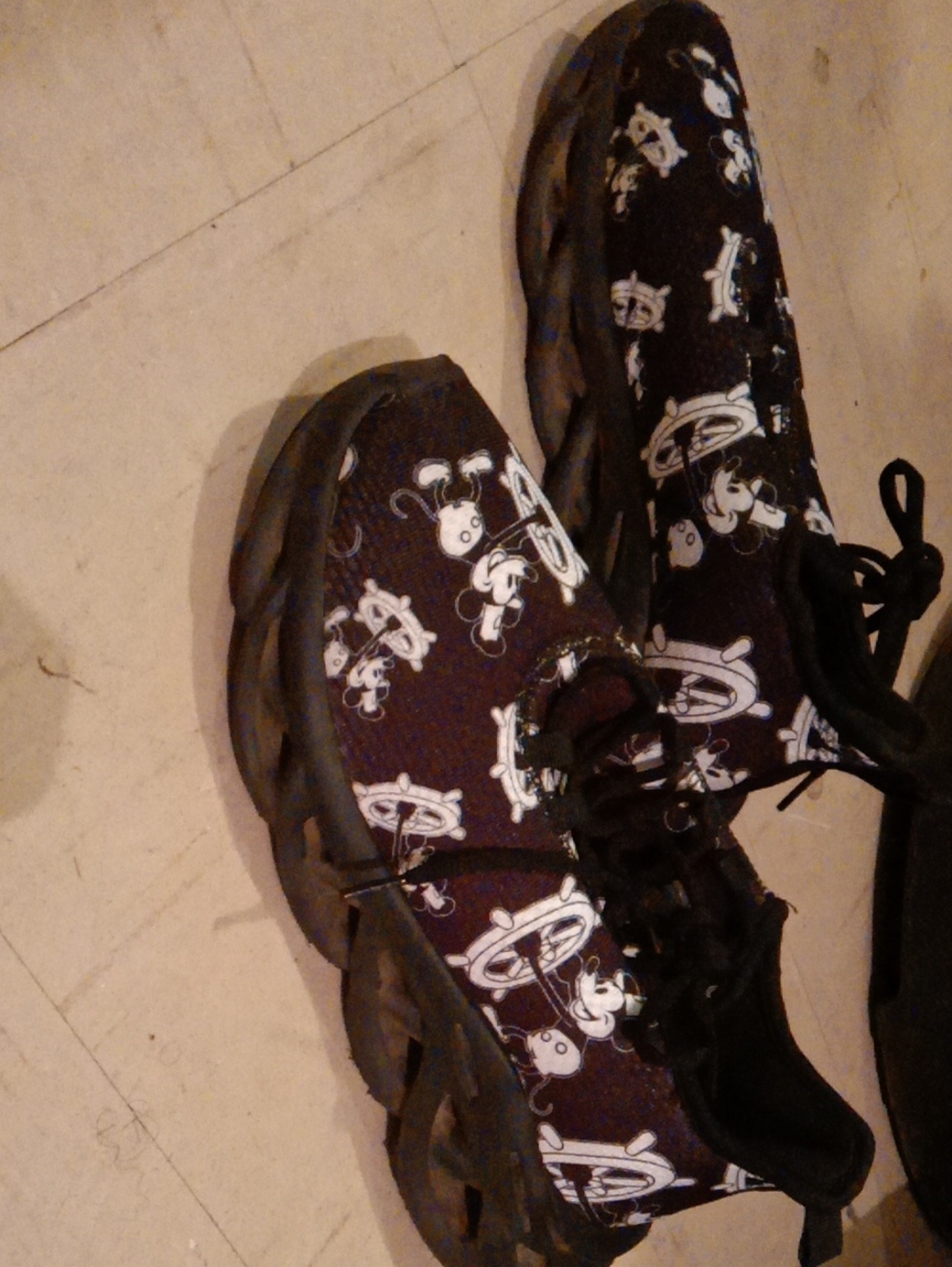 Disney Black and White Mickey Graphic Athletic Sneakers